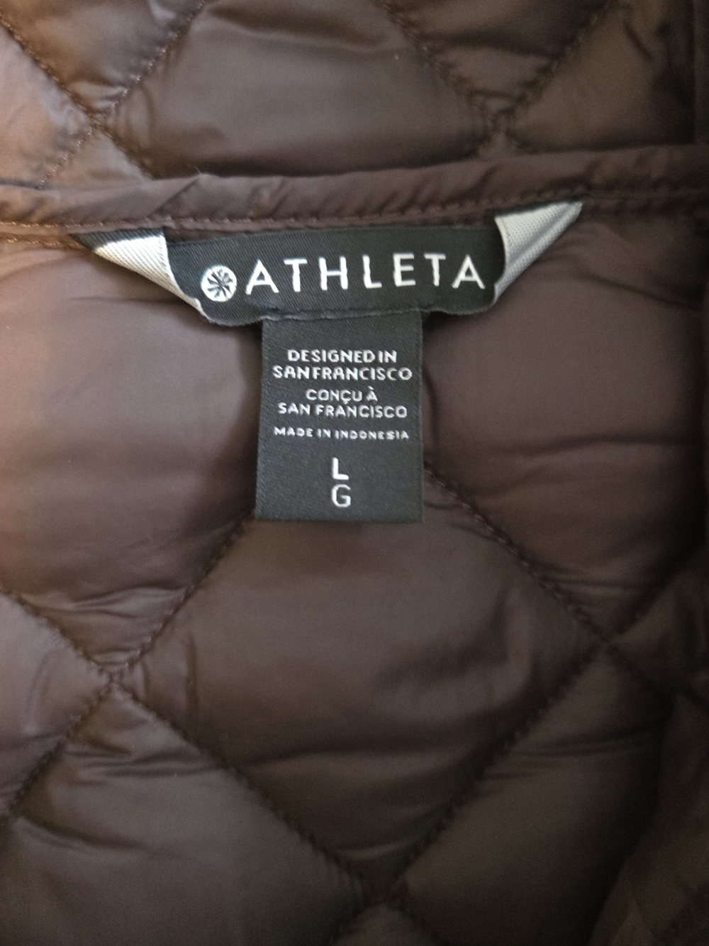 Athleta Quilted Hooded Puffer Jacket - Chocolate Brown - Picture 10 of 11
